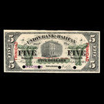 Trinidad, Union Bank of Halifax, 5 dollars <br /> September 1, 1904
