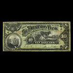 Canada, Dominion Bank, 10 dollars <br /> July 1, 1898