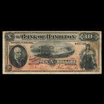Canada, Bank of Hamilton, 10 dollars <br /> June 1, 1892