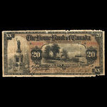 Canada, Home Bank of Canada, 20 dollars <br /> March 1, 1920