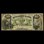 Canada, Ontario Bank, 10 dollars <br /> November 1, 1870