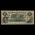 Canada, Royal Canadian Bank, 2 dollars <br /> July 26, 1865