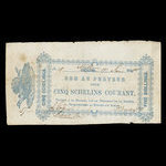 Canada, La Société de Défricheurs de la Rivière aux Sables, 5 shillings <br /> June 19, 1848