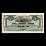 Canada, Halifax Banking Company, 5 dollars <br /> October 1, 1880