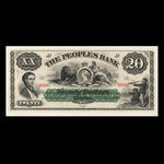Canada, People's Bank of Halifax, 20 dollars <br /> May 25, 1864