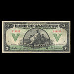 Canada, Bank of Hamilton, 5 dollars <br /> March 1, 1922