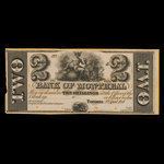 Canada, Bank of Montreal, 2 dollars <br /> April 2, 1844