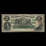 Canada, Royal Canadian Bank, 2 dollars <br /> July 26, 1865