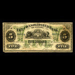 Canada, Consolidated Bank of Canada, 5 dollars <br /> July 1, 1876
