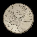 Canada, George VI, 25 cents <br /> 1952