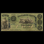 Canada, Ontario Bank, 2 dollars <br /> August 15, 1861
