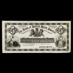 Canada, Bank of British North America, 5 dollars <br /> April 23, 1867