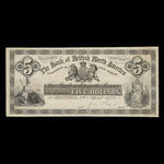 Canada, Bank of British North America, 5 dollars <br /> April 8, 1872