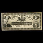 Canada, Bank of British North America, 5 dollars <br /> August 1, 1872