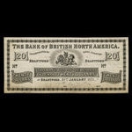 Canada, Bank of British North America, 20 dollars <br /> January 31, 1871