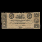 Canada, Merchants Bank of Montreal (The), 5 dollars : April 6, 1837