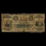 Canada, Bank of British North America, 4 dollars <br /> January 1, 1856