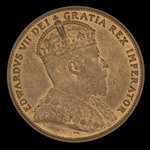 Canada, Edward VII, 1 cent <br /> 1909