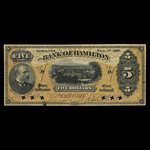 Canada, Bank of Hamilton, 5 dollars <br /> December 1, 1887