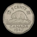Canada, George VI, 5 cents : 1947
