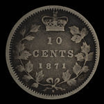 Canada, Victoria, 10 cents <br /> 1871