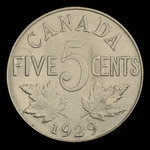 Canada, George V, 5 cents : 1929