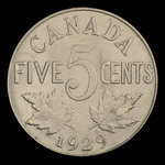 Canada, George V, 5 cents <br /> 1929