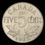 Canada, George V, 5 cents <br /> 1932