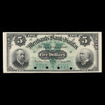 Canada, Merchants' Bank of Halifax, 5 dollars <br /> January 2, 1899