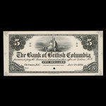 Canada, Bank of British Columbia, 5 dollars <br /> January 1, 1894