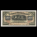 Canada, Bank of British Columbia, 20 dollars <br /> January 1, 1894