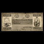 Canada, Bank of British North America, 5 dollars <br /> 1849