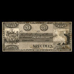Canada, Bank of British North America, 20 dollars <br /> 1849