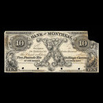 Canada, Bank of Montreal, 10 dollars <br /> 1861