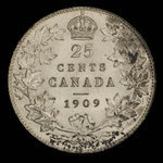 Canada, Edward VII, 25 cents <br /> 1909