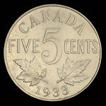 Canada, George V, 5 cents <br /> 1933