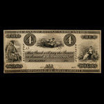 Canada, Bank of British North America, 4 dollars <br /> 1849