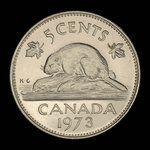 Canada, Elizabeth II, 5 cents <br /> 1973
