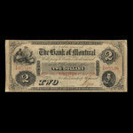 Canada, Bank of Montreal, 2 dollars <br /> August 1, 1856