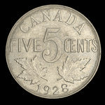 Canada, George V, 5 cents <br /> 1928