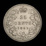 Canada, Victoria, 25 cents <br /> 1883