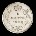 Canada, Victoria, 5 cents <br /> 1880