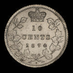 Canada, Victoria, 10 cents <br /> 1874