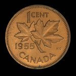 Canada, Elizabeth II, 1 cent <br /> 1955