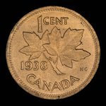 Canada, George VI, 1 cent <br /> 1938