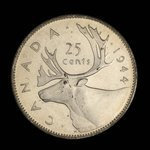 Canada, George VI, 25 cents <br /> 1944