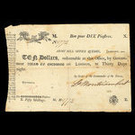 Canada, Army Bill Office, 10 dollars <br /> January 1815