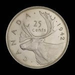 Canada, George VI, 25 cents <br /> 1942