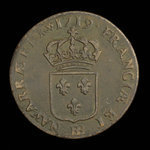 France, Louis XV, 1 sol <br /> 1719