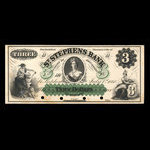 Canada, St. Stephen's Bank, 3 dollars <br /> July 1, 1860